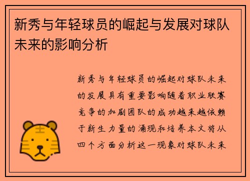 新秀与年轻球员的崛起与发展对球队未来的影响分析
